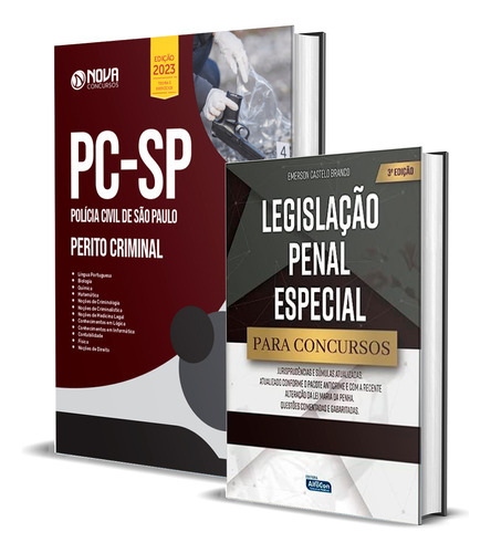 Combo Pc Sp Perito Criminal + Legislação Penal Especial, De Professores Especializados. Editora Nova Concursos, Capa Mole, Edição Oficial Em Português, 2023