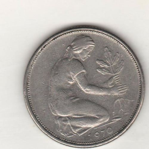 Alemania Federal Moneda De 50 Pfennig 1970 F Km 109.1 - Xf