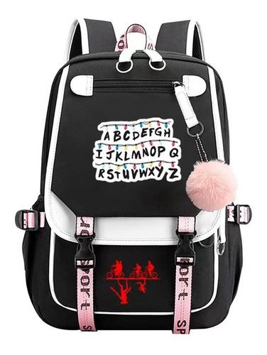 Mochila Con Puerto De Carga Usb-stranger Things