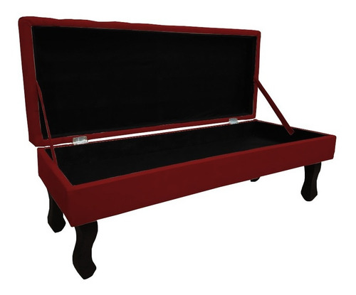 Soprar Retangular Baú Mazzero Decor Capitone Suede Marsala