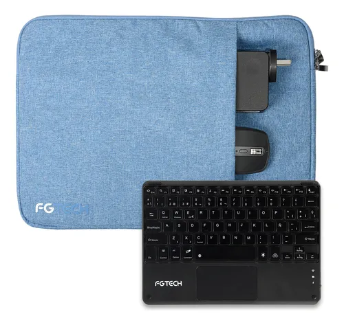 Kit Funda Notebook + Teclado C/ Touchpad Rgb Bluetooth Slim