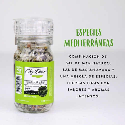 Sal Ahumada Mar Especias Sazonador Molinito Rellenable 120g