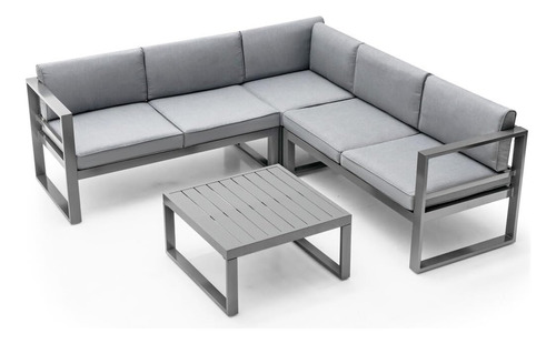 Bhukf 4pcs Patio Furniture Set Aluminum Frame Loveseat Coff.