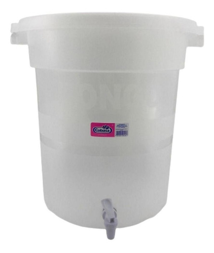 Bote De Plástico Con Llave Y Tapa Para Agua De 40 Litros Color Transparente