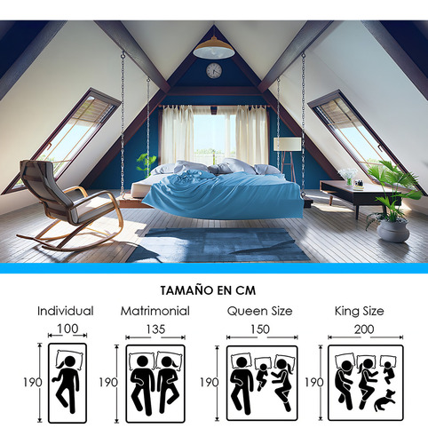 Colchón Matrimonial De Resorte Serta Legend 22cm Medio Color Azul Acero