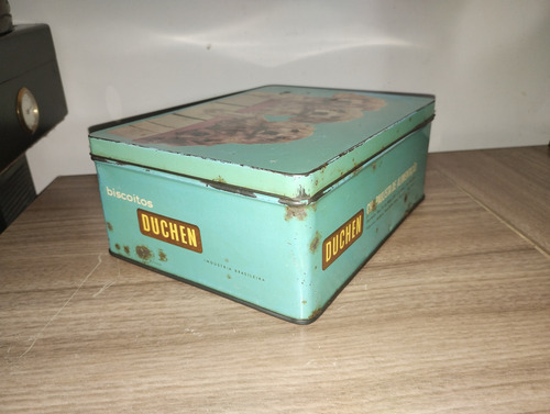 Caixa Lata De Biscoitos Antiga Duchen Decorada Cachorrinhos (Usado)