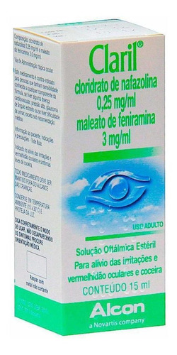 Claril 025 + 3mg Solução Oftálmica Frasco Gotejador 15ml