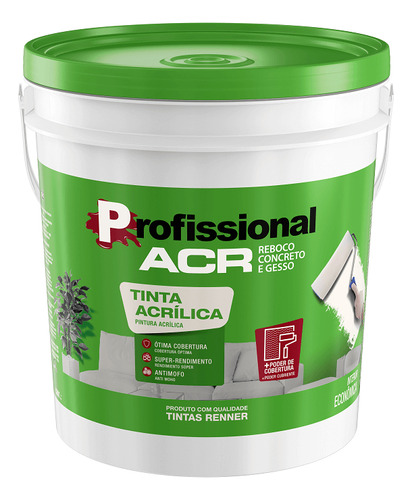 Tinta Acrílica Profissional Acr Fosco 18l Renner Cor Areia