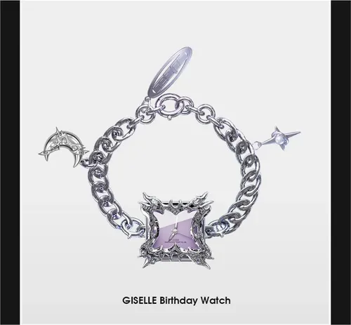 Kit Com 3 Pcs Merch Kpop Aespa Giselle Birthday Fanmade Prata/roxo