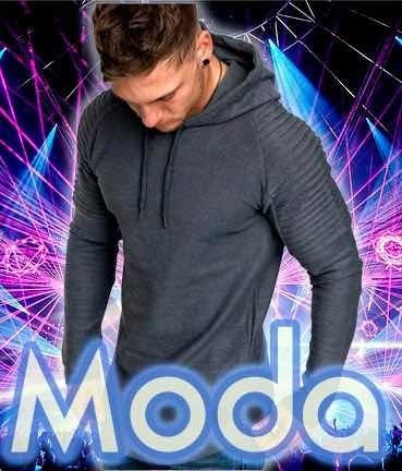 . Playera Hombre Manga Larga Con Capucha Slim Fit Moda