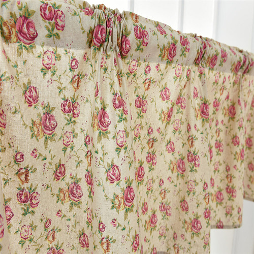 Cortinas Opacas Valance Con Estampado De Rosas, Algodón Arpi