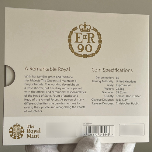 Moeda 2016 90 Anos Rainha Elizabeth Ii Lacrada No Encarte
