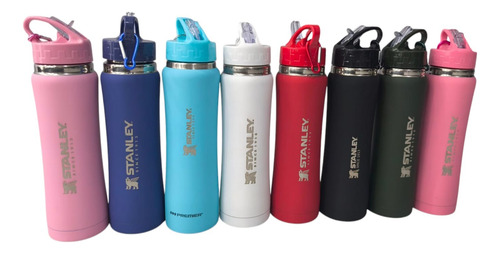 Botella Termica Deportiva Engomado Simil Stanley 750 Ml Azul