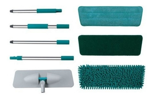 Mop Plano 3 Em 1 Limpeza Pesada Esfregão Multiuso Flash Limp Verde