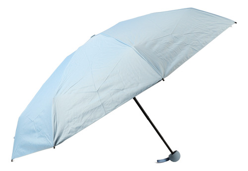 Parasol Mini Compacto Azul Plegable Para Días Soleados Y Llu
