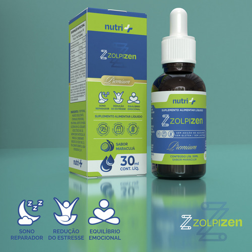 Calmante Natural Zolpizen Gotas Kit-3 Formula Exclusiva Maracujá