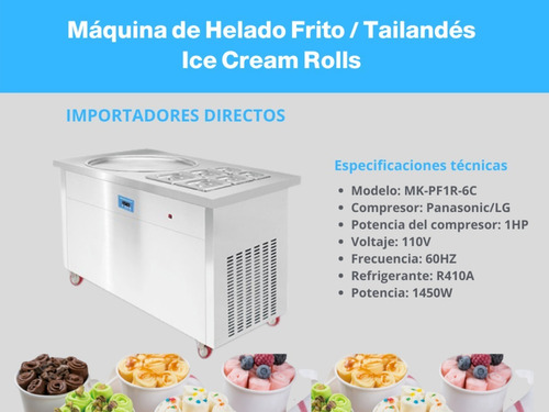 Imagen 3 de 5 de Máquina De Helado Frito, Tailandes O En Rollo, Acero Inox.