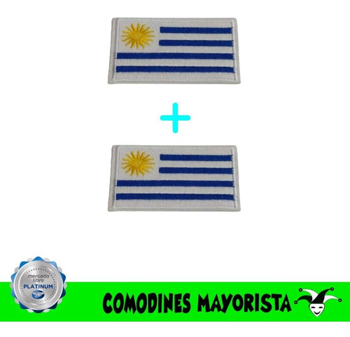 Parches De Banderas Uruguay 6x4cm (2 Unidades)