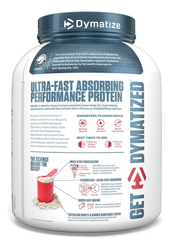 Dymatize Iso100 Proteína 25g Cookies 5lb Sin Gluten 120 Cal