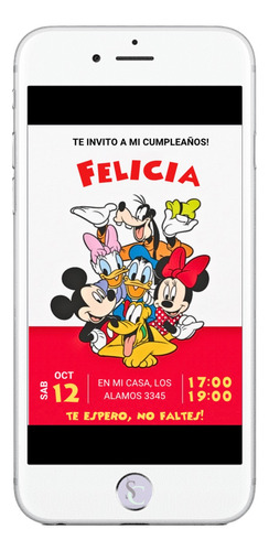 Invitación Cumpleaños Digital La Casa De Mickey Mouse 