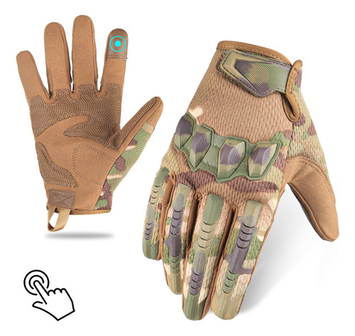 Guantes Tácticos B26 Con Pantalla Táctil Antideslizantes Par