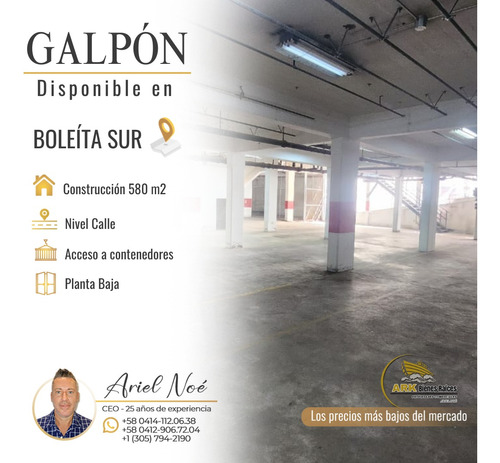 (#1101) Galpón 580m2, Ubicado En Calle Vargas Boleíta Norte.