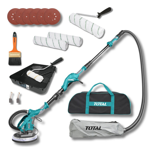 Combo Lijadora De Pared Y Techo Total + Kit De Acabado Fino