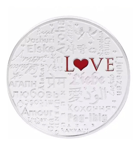 Moneda De Amor Love Varios Idiomas Bañadas En Oro 24k/ Plata