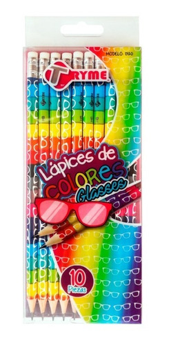 Lapiz De Colores Glasses 10 Pzas Tryme