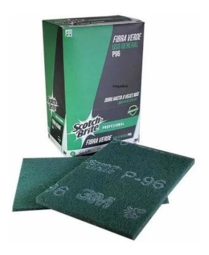 Imagen 2 de 4 de Fibra Verde Caja 12 Piezas 3m Scotch Brite P-96