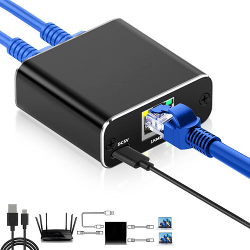 Divisor Ethernet, Gigabit Rj45 Ethernet Splitter 1 A 2 De Al