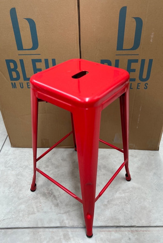 Bleu Muebles: Set De 2 Bancos Tipo Tolix Acero 76cm Altura Acabado de la estructura N/A Color Rojo