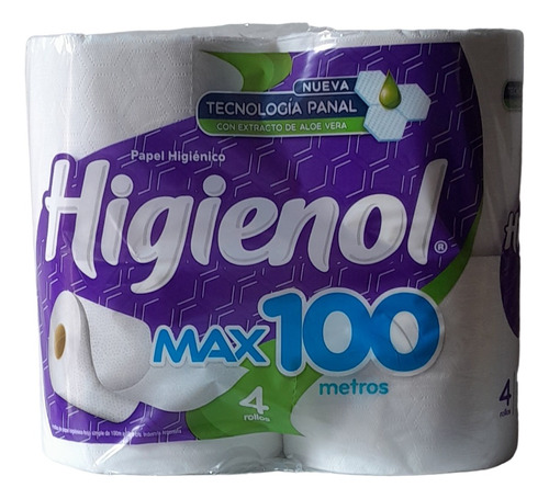 Papel Higienico Max 100mts Aloe Higienol 4 Ud.