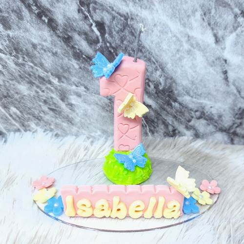 Imagem 8 de 10 de Vela Topo De Bolo Em Biscuit Jardim Das Borboletas