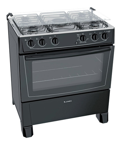 Cocina James C 150 B Color Negro 5 Hornallas Gas