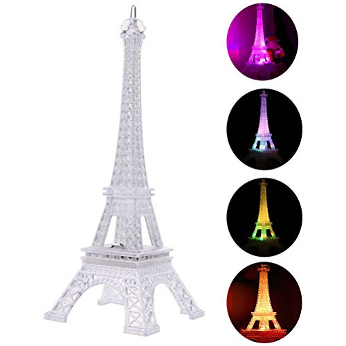 Lámpara Nocturna Ledmomo Con Forma De Torre Eiffel, De Acríl