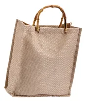 Comprar Bb Bolso De Comestibles Bolso De Mango De Bambú De Moda Para