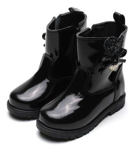 Imagem 2 de 7 de Bota Infantil Ortopasso Love Menina Verniz Preto