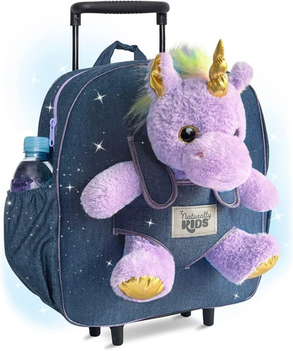 Morral Para Niñas Con Animal De Unicornio De Peluche Lila