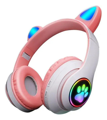 Fone Bluetooth Gamer Lehmox Orelhas De Gatinho Rosa