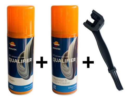 Imagen 1 de 1 de Limpiador + Lubricante Cadena Moto + Cepillo Pack Repsol