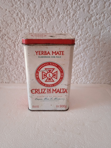 Antigua Lata De Yerba Mate Cruz De Malta