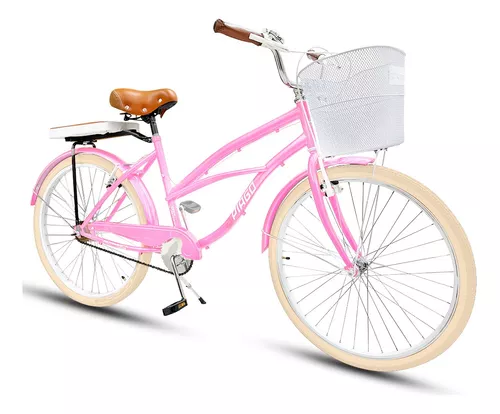 Bicicleta R26 Ubrana Cruisier Con Canastilla Y Salpicaderas Color Rosa  Bajito