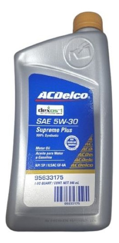 Aceite Sintetico 5w30 Chevrolet Orlando Acdelco 95633175