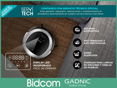 Aspiradora Inteligente Robot Trapeadora Gadnic + Control App