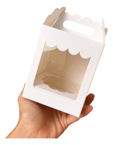 Caja Porta 1 Cupcake Premium-tienda-c/visor X 5 -9,5*9,5*11-