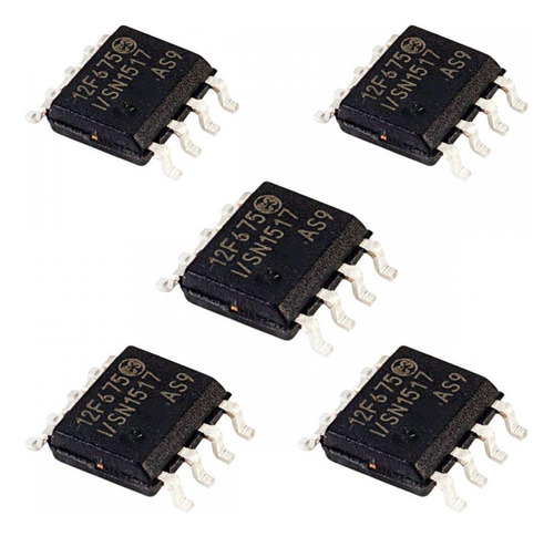 Kit 5 Ci Mcu 8bit Pic Risc 1.75kb Flash 8pin Pic12f675-i/sn