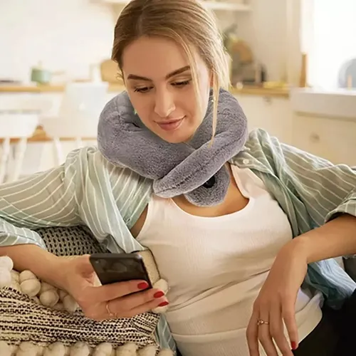 Bufanda Masajeadora Con 3 Niveles Masajes Y Calor Usb Cuello Aleatorio Con Función Calor Vibración Unico