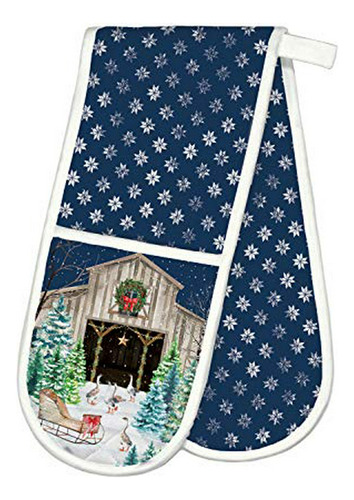 Michel Design Works Double Oven Glove, Christmas Snow