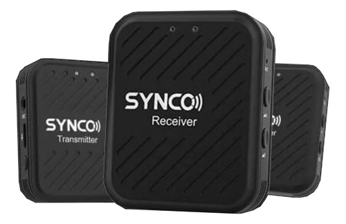 Micrófonos Synco WAIR-G1-A2 2.4G Wireless Microphone System with 1 Receiver & 2 Transmitters & 2 Lavalier Microphones 50M Transmission Range 3.5mm Plug Omnidireccional color onyx black